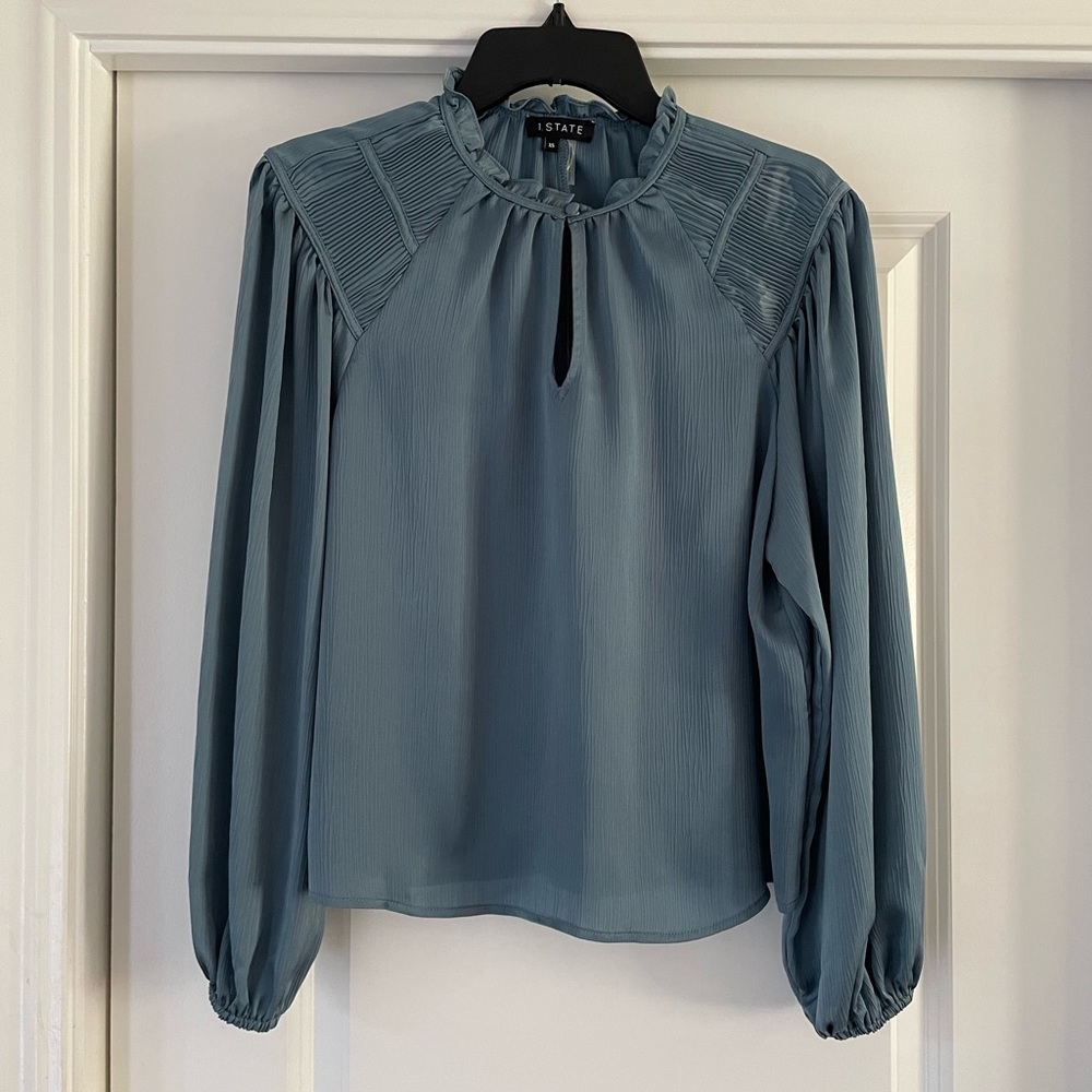 1. State Women's Steel Blue Blouse
